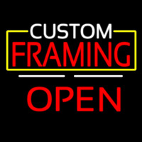 Custom Framing Open White Line Neonreclame