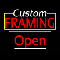 Custom Framing Open Yellow Line Neonreclame