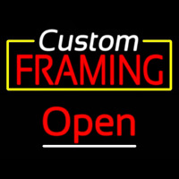 Custom Framing Yellow Border Open Neonreclame