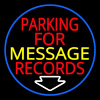 Custom Red Parking For Records White Border Neonreclame