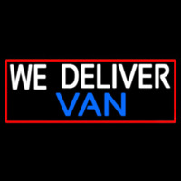 Custom We Deliver Van With Red Border Neonreclame