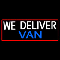 Custom We Deliver Van With Red Border Neonreclame