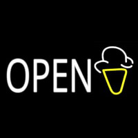 Custom White Open Ice Cream Cone 1 Neonreclame