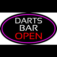 Dart Bar Open Oval With Pink Border Neonreclame