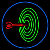 Dart Board Bar Oval With Blue Border Neonreclame
