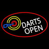 Dart Board Open Oval With Red Border Neonreclame