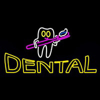 Dental With Tooth And Brush Logo Neonreclame