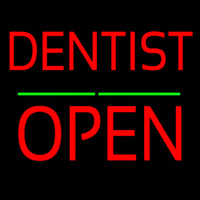 Dentist Block Open Green Line Neonreclame