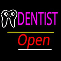 Dentist Logo Open Yellow Line Neonreclame