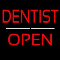 Dentist Open White Line Neonreclame