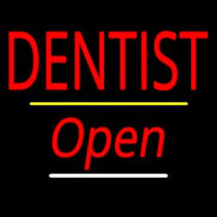 Dentist Open Yellow Line Neonreclame