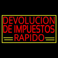 Devolucion De Impuestos Rapido With Yellow Border And Line Neonreclame