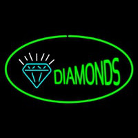 Diamonds Logo Green Oval Neonreclame
