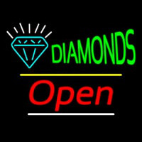 Diamonds Logo Open Yellow Line Neonreclame