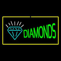 Diamonds Logo Yellow Rectangle Neonreclame