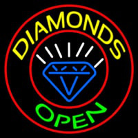 Diamonds Open Block With Logo Neonreclame