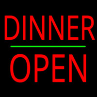 Dinner Block Open Green Line Neonreclame