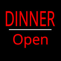 Dinner Open White Line Neonreclame