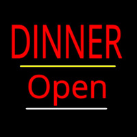 Dinner Open Yellow Line Neonreclame