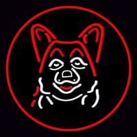 Dog Grooming Red Oval Neonreclame
