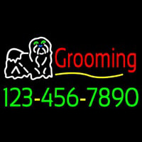 Dog Logo Grooming Phone Number Neonreclame