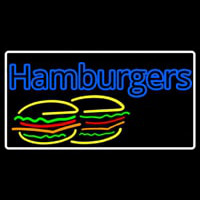 Double Stroke Hamburgers White Border Neonreclame