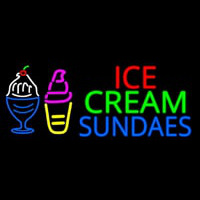 Double Stroke Ice Cream Sundaes Neonreclame