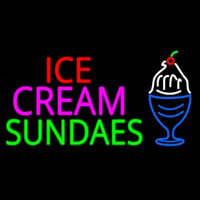 Double Stroke Ice Cream Sundaes Neonreclame