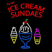 Double Stroke Ice Cream Sundaes Neonreclame