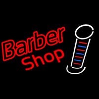 Double Stroke Red Barber Shop Neonreclame