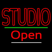 Double Stroke Red Studio With Open 3 Neonreclame