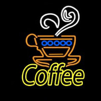 Double Stroke Yellow Coffee Neonreclame