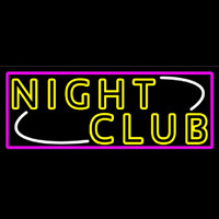 Double Stroke Yellow Night Club Pink Border Neonreclame