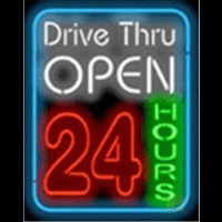 Drive Thru Open 24 Hours Neonreclame