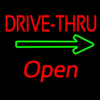 Drive Thru Open With Arrow Neonreclame