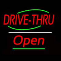 Drive Thru Open Yellow Line Neonreclame