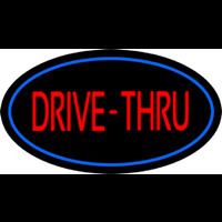 Drive Thru Oval Blue Neonreclame