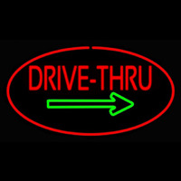 Drive Thru Oval Red Green Arrow Neonreclame