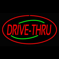 Drive Thru Oval Red Neonreclame