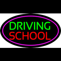 Driving School Purple Oval Neonreclame