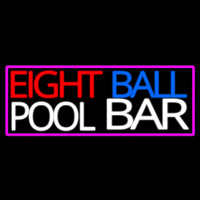 Eight Ball Pool Bar With Pink Border Neonreclame