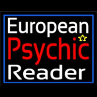 European Psychic Reader With Blue Border Neonreclame