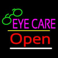 Eye Care Logo Open Yellow Line Neonreclame