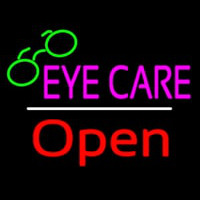 Eye Care Logo Red Open White Line Neonreclame