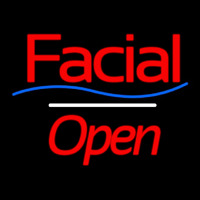 Facial Open White Line Neonreclame