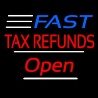 Fast Ta  Refunds Open White Line Neonreclame