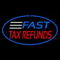 Fast Ta  Refunds Oval Blue Border Neonreclame