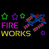 Fire Work Cartoon Logo 2 Neonreclame