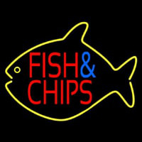 Fish And Chips Inside Fish Neonreclame