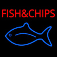 Fish And Chips With Fish Logo  Neonreclame